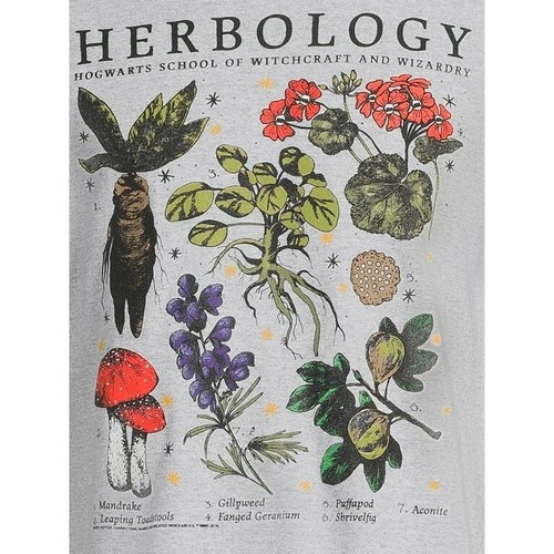 Vintage Harry Potter Gray Hogwarts Herbology Graphic T-Shirt Men's S New W/Tags - Picture 5 of 5