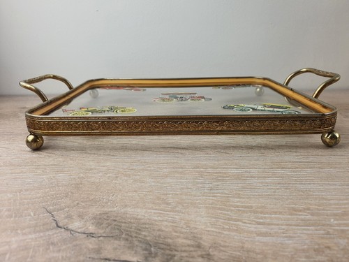 Vintage glass Top Tray With Old Cars, Wolseley, Morris, Daimler, Ford & Austin - Picture 8 of 15