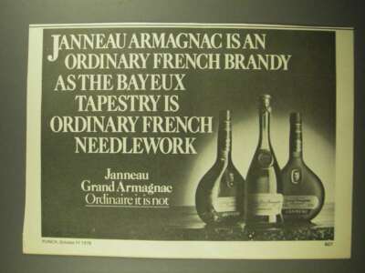 1978 Janneau Grand Armagnac Brandy Ad - The Bayeux Tapestry