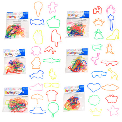 Verrückte Kinder Gummi Elastisch Barmy Bands Haargummis Party Gastgeschenk Beute Tasche 12 Packungen