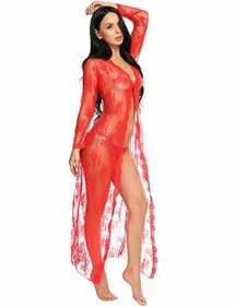 Sexy Lingerie for Women, Long Lace Dress Sheer,See Through Kimono Robe,Long Gown