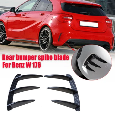 AUTOPARADISE2019 2x Rear Bumper Splitter Canard Trim Set For Mercedes A Class W176 A200/A250/A45