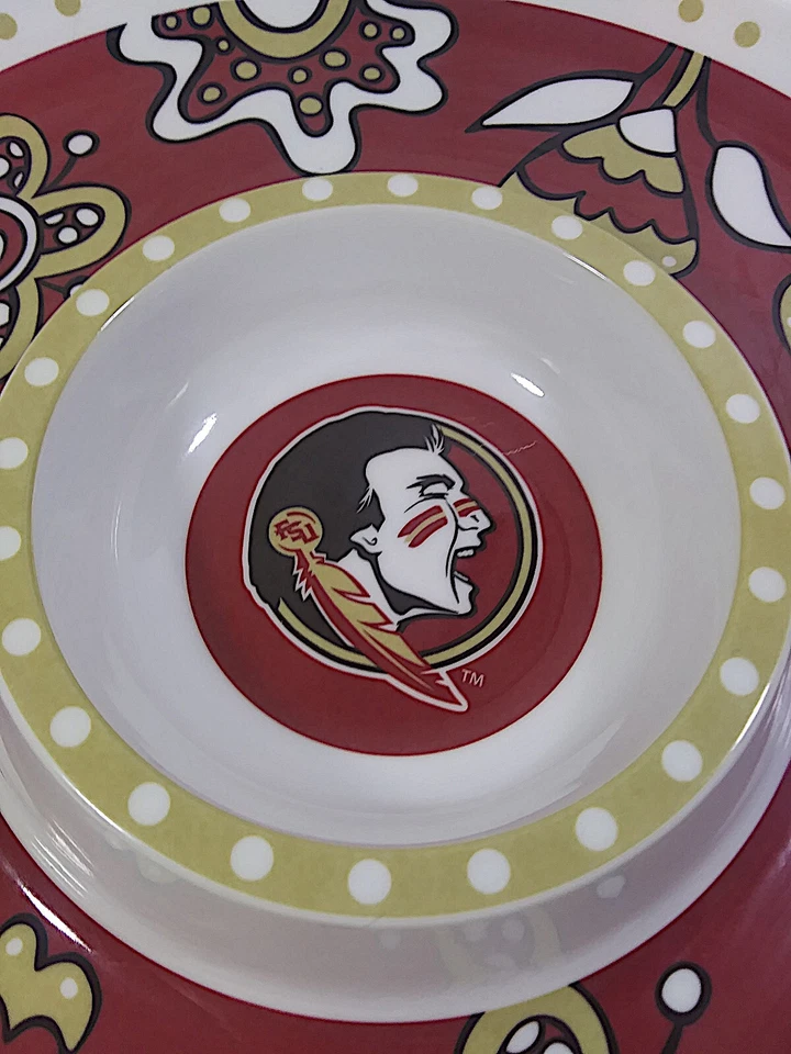 Bandeja para servir seminoles del estado de Florida 14 pulgadas chips sumergir verduras comida plástico floral Foto 3 de 4