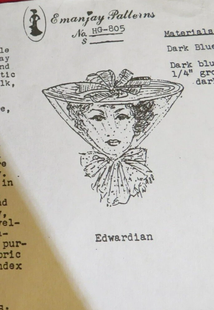 Edwardian Hat Patterns
