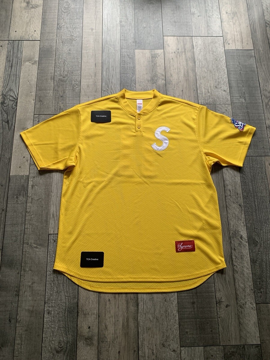 Supreme S Logo Baseball Henley Yellow Men|ユニフォーム Supreme S Logo Baseball Henley Yellow Men|ユニフォーム