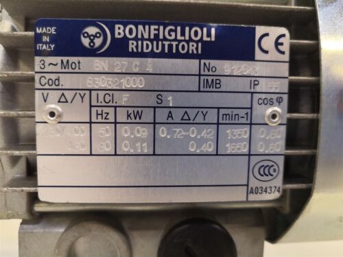 Bonfiglioli 0,09 KW 90 min Getriebmotor BN 27 C 4 Gearbox - Bild 4 von 12