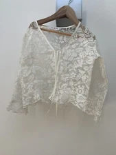 Designer Elodie & Elvis White Lace Cardigan Girls Size 8 Years Perfect Condition
