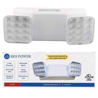 RES POWER RESEL2SWH LED Emergency Light 2 Lamps 180 Lumens 120-347V