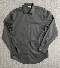 Reaction Kenneth Cole Slim FitDress Shirt Men's Long Sleeve Black Size 15-32/33