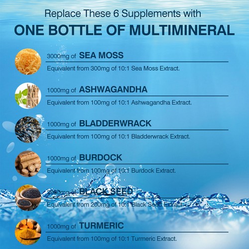 Sea Moss, Black Seed Oil, Ashwagandha, Burdock Root, Bladderwrack,All-in-1 Detox - Picture 4 of 12