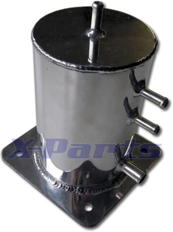 1 Liter Aluminium Catchtank Kraftstofftank 1/4 Meile Turbo Benzintank poliert - Bild 4 von 4