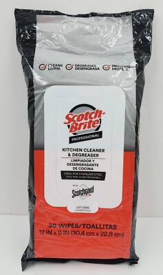 3M Scotch Brite Kitchen Cleaner And Degreaser Wipes 30 Count P/N 36397