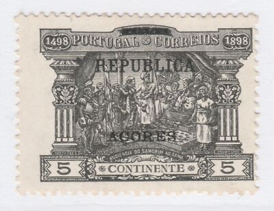 Portugal Acores Azoren 1911-12 Optd REPUBLICA 5r MNG A27P29F23744