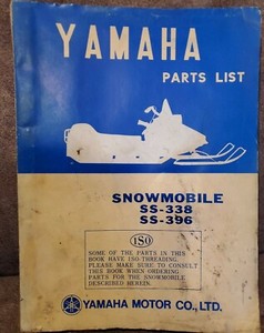 Original 1969 Yamaha SS-338 SS-396 Snowmobile Parts List/Manual SS338 SS396