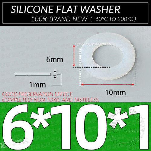 1MM - 5MM THICK WHITE SILICONE HIGH TEMP FLAT RING RUBBER WASHER SEAL GASKETS - Picture 79 of 255