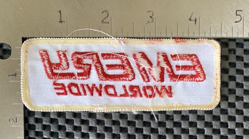 EMERY WORLDWIDE SEW ON ONLY PATCH 1946-2001 CARGO AIRLINE 4 1/2" x 1 1/2" NOS - Picture 2 of 2