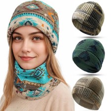 Mens Women Winter Beanie Hats Warm Fleece Lined Skull Cap Windproof Ski Snow Hat