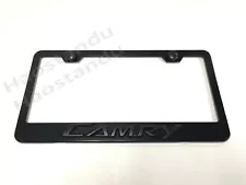 1xBlackCAMRY 3D Emblem BLACK Stainless License Plate Frame RUST FREE (NEW)
