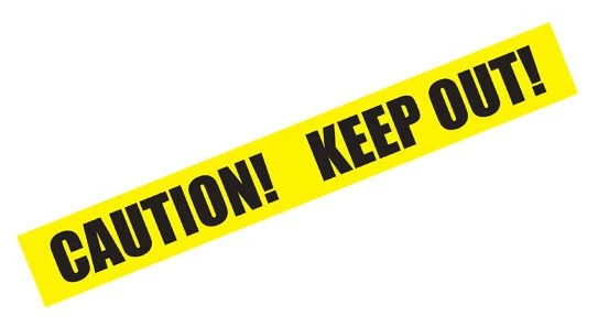 Cinta de advertencia amarilla larga de Halloween - 6,1 m - decoración de fiesta pancarta de pared Foto 2 de 3