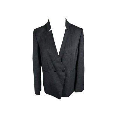 Tahari Wms Sz 14 Black Striped  Poly Rayon  Suit Seperate  Jacket S80