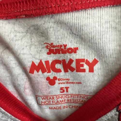DISNEY MICKEY MINNIE MOUSE PJS 2 PC TODDLER 5T HEART GRAY & RED NWT - Picture 6 of 8