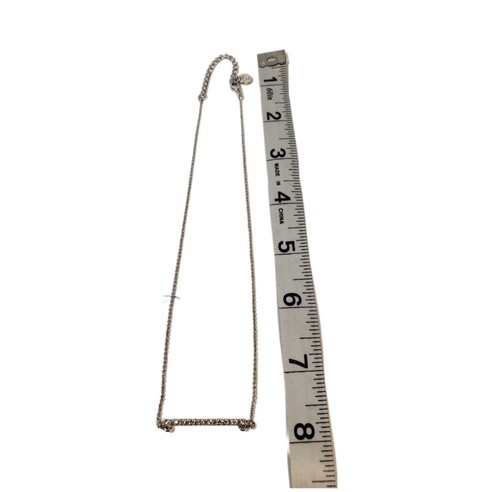 Touchstone Crystal by Swarovski Silver Tone Bar Necklace 8' NIB - Picture 5 of 5