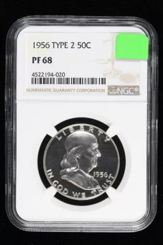 1956 Proof Franklin Half Dollar NGC Type 2 PF 68 3IM0