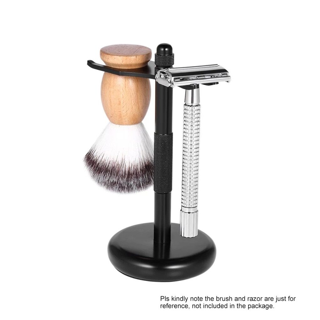 Shaving Brush & Safety Razor Stand by Shave Classics Chrome black Gold color opt