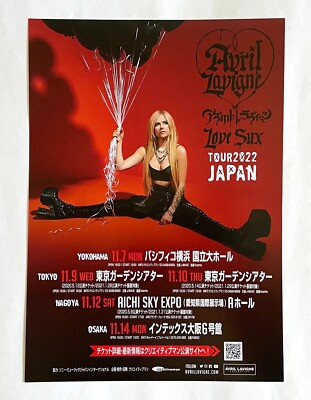 AVRIL LAVIGNE LOVE SUX JAPAN TOUR 2022 CONCERT FLYER B5 F/S Z23 | eBay