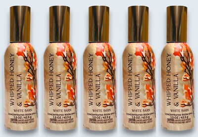 5 Bath & Body Works WHIPPED HONEY VANILLA Room Spray Perfume Mini 1.5 oz
