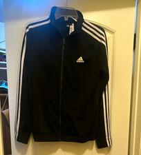 adidas Unisex 3-Stripes Full Zip Track Jacket Black/White Regular Fit M