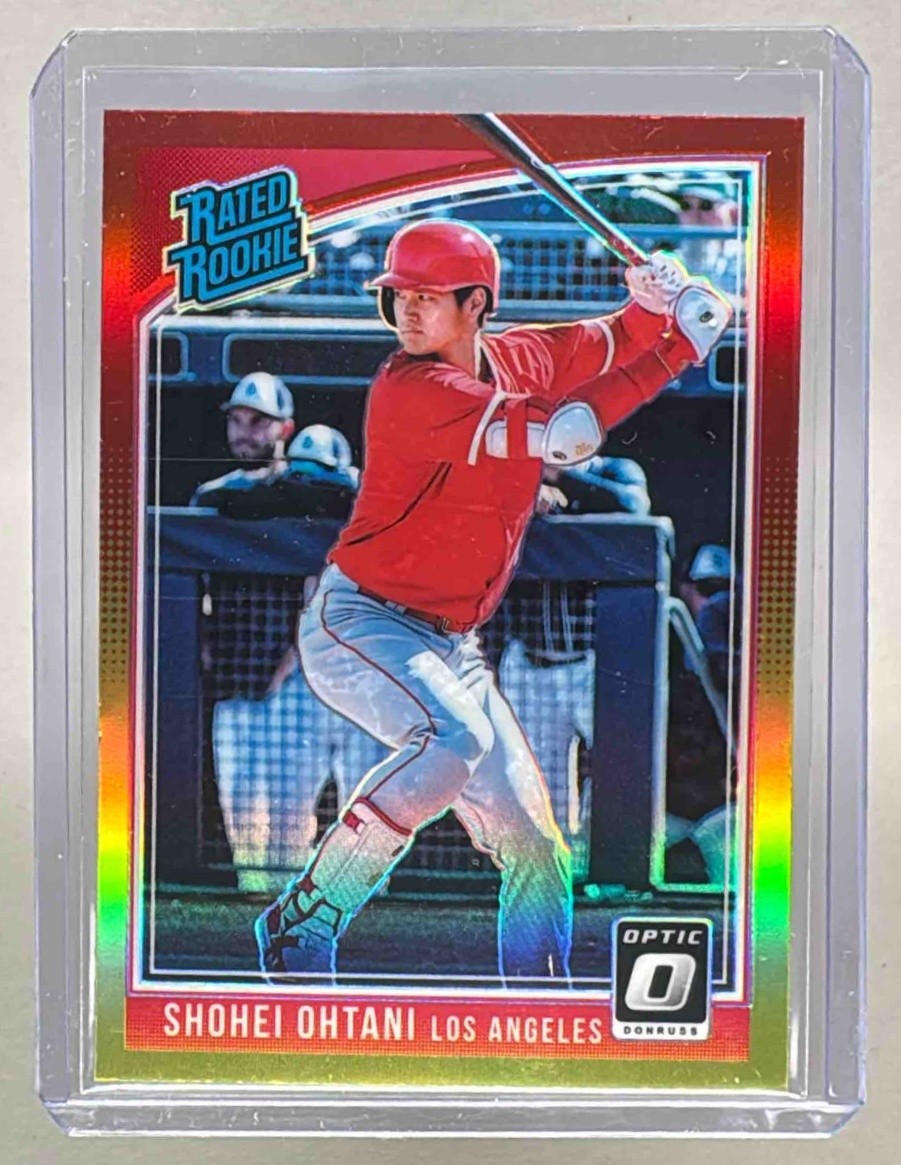 Shohei Ohtani 2018 Panini Donruss Optic #56 Red Yellow Prizm RC Rated Batting
