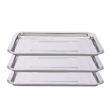 Stainless Steel Tray,3 Pack Stainless Steel Trays 13 1/2" X 10" Dental Body Pier