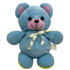 Infantino Blue Bear Yellow Bunny Double-Sided Reversible 13  Plush Baby Rattle