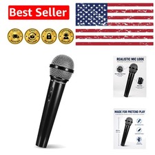 Lightweight Black Toy Microphone Prop for Kids - Perfect for Pretend Play