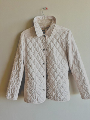 BURBERRY women's quilted signature pale pink london diamond jacket size XS Italy