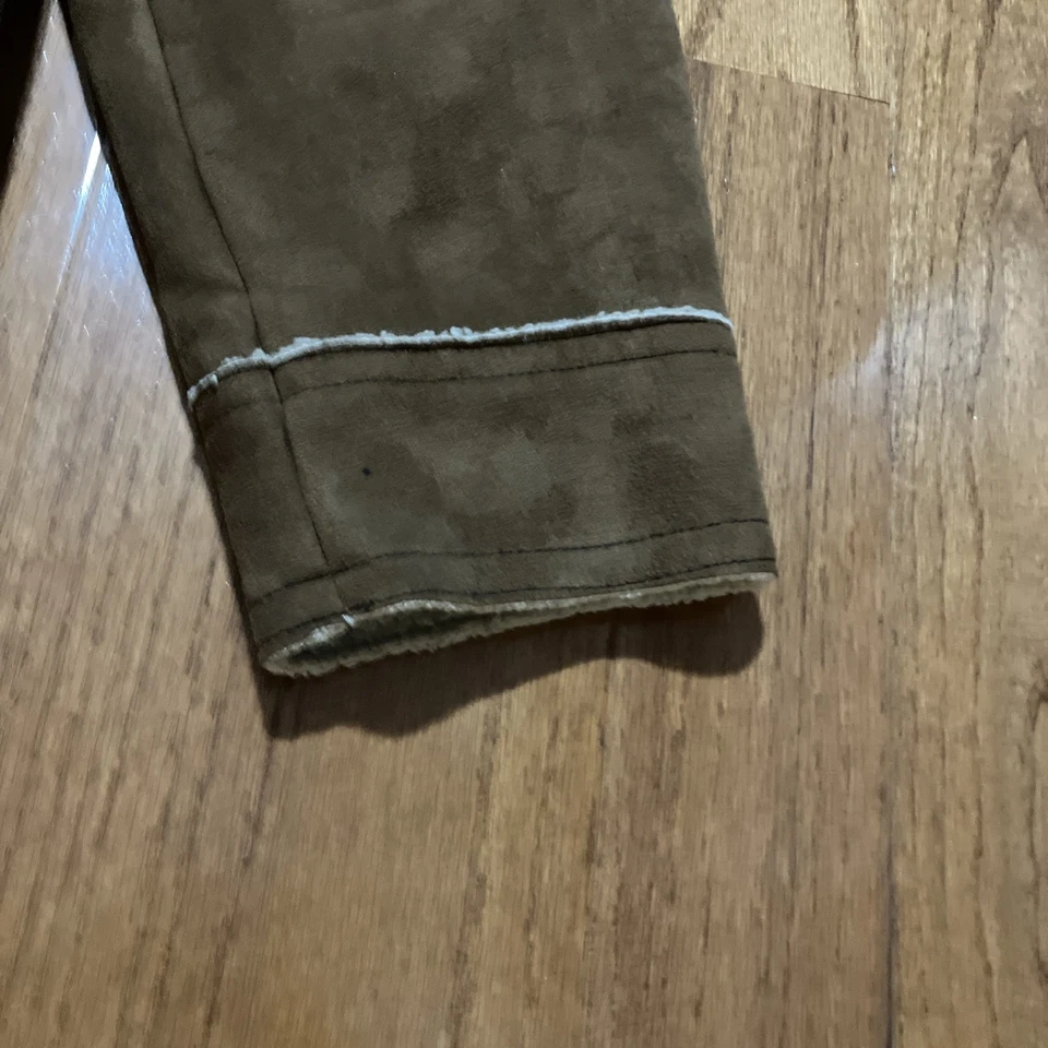 Vintage Old Navy Men's Large Jacket Faux Suede Sherpa Lined Trucker Chore Barn  - Image 4 of 4