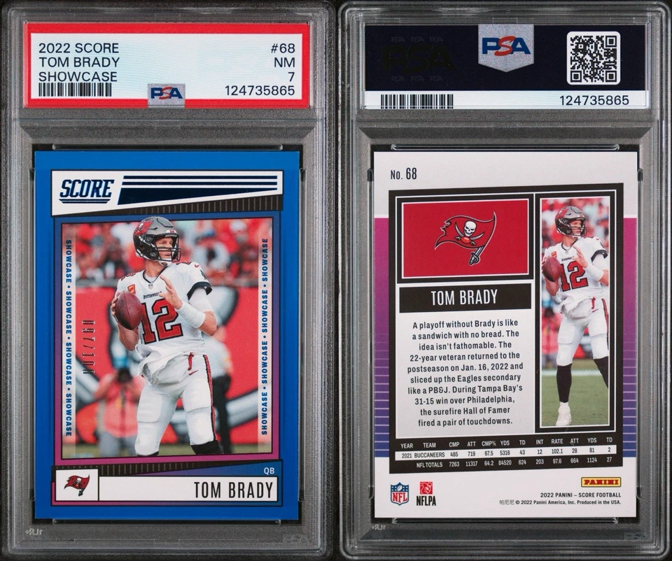 2022 Score #68 Tom Brady Showcase PSA 7 #/100 - Image 3 of 3