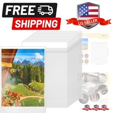 100 Pack 9 3/8 x 12 2/5 inches Crystal Clear Sleeves Storage Bags, Self Seali...