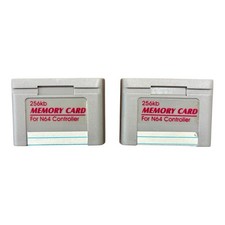 Nintendo 64 N64 Controller Pak Memory Card OEM Lot of 2 256KB Tested Working