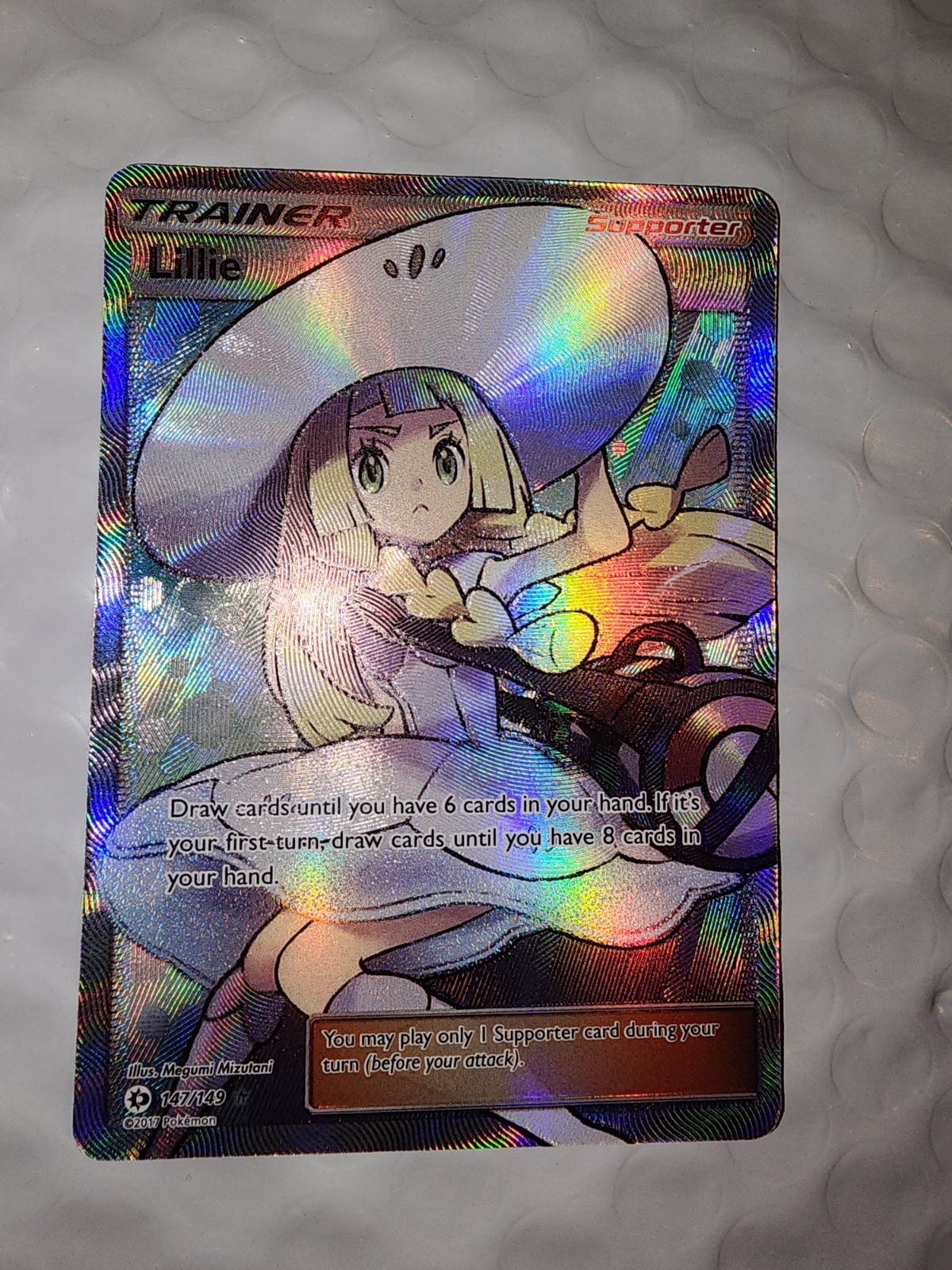 Pokémon TCG Lillie Sun & Moon Holo Full Art Ultra Rare Card 147/149