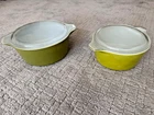 Pyrex Vintage 2 1/2 Qt & 1 1/2 Qt Nesting Casserole's 475-B & 474-B With Lids