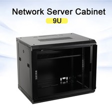 9u Deep Black Wall Mounted Data Cabinet Rack 60×45×50cm