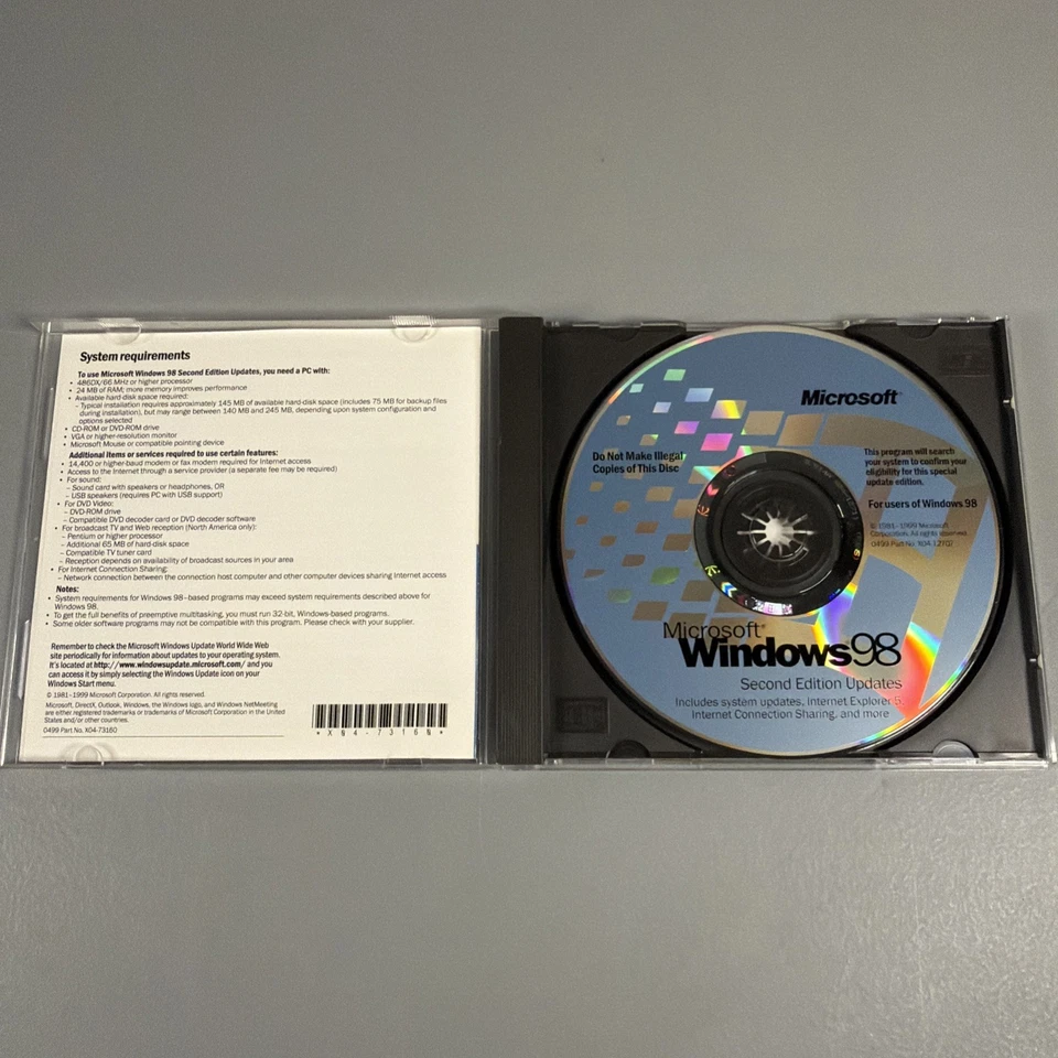 Microsoft Windows 98 Second Edition Updates (CD-ROM) with Product Key - Image 2 of 3