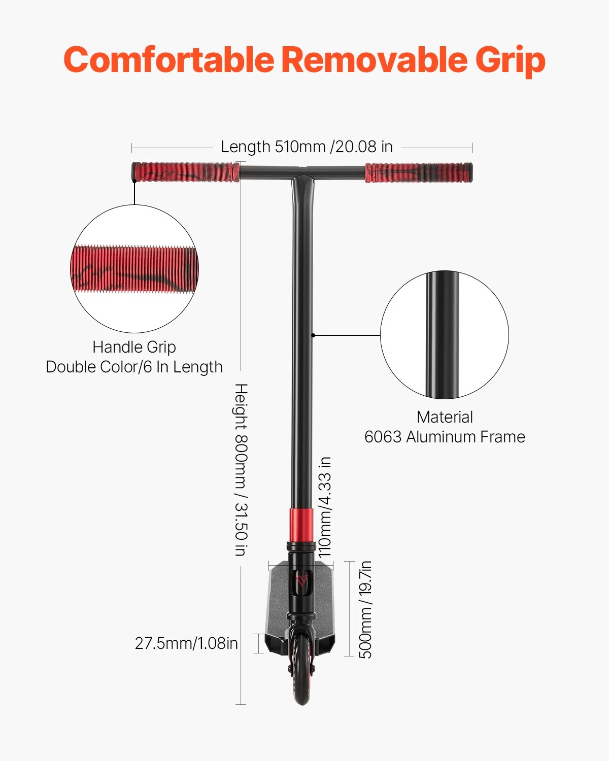 VEVOR Stunt Scooter Street Trick Scooters for Kid Adult Double Layer Deck