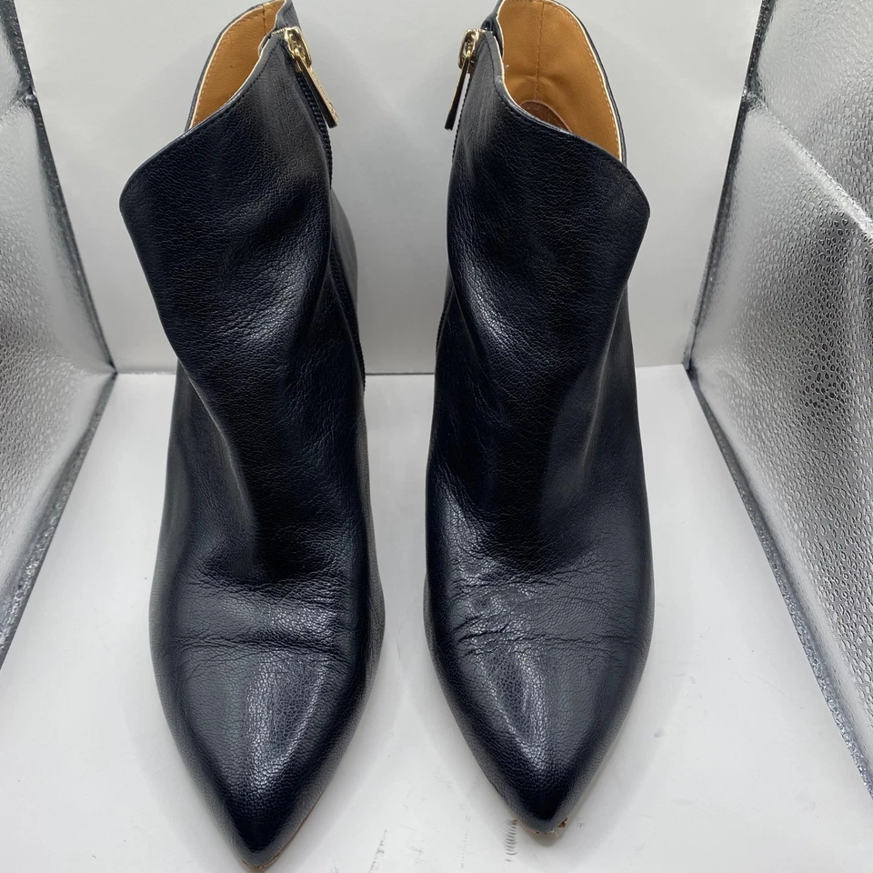 Jessica Simpson Abrina Black Leather Pointed Toe Block Heel Ankle Boots Size 8.5 - Image 4 of 4