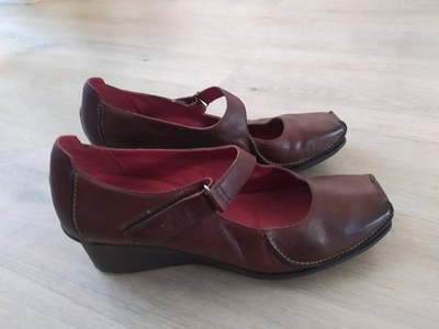 #ad Women Clarks Heels Brown Leather 41 #7A33 EUR 57.28