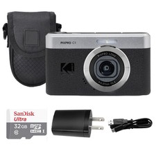 Kodak PIXPRO C1 Compact Digital Camera Black  32GB Memory Card  Case