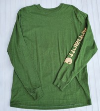    Carhartt Loose Fit Logo Long Sleeve T Shirt Mens Size Medium Green