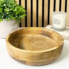 25.5cm Wooden Bowl for Keys Crystals Decorative Dish Fruit Table Centrepiece